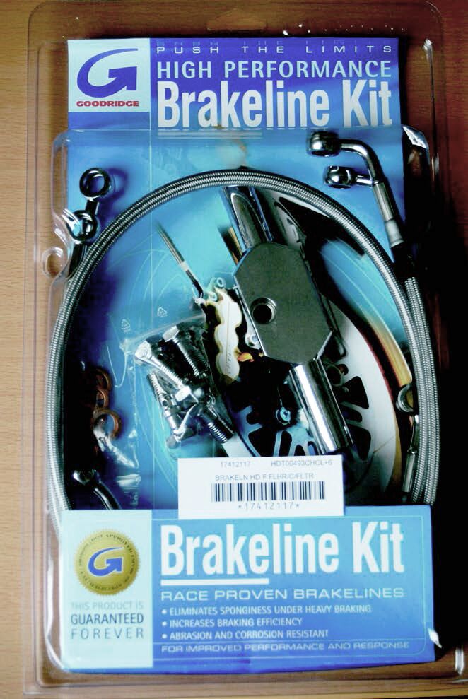 GOODRIDGE BRAKELINE KIT STAINLESS-STEEL FRONT BLACK HD HDT0072-1FBK-BK