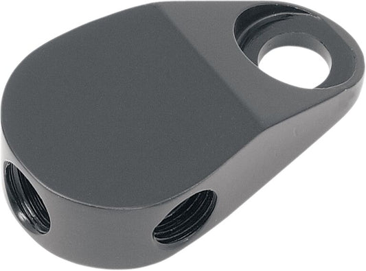 GOODRIDGE BRAKE TEE/ BRAKE SWITCH BODY WITH MOUNT FRONT BLACK 3x FEMALE 3/8x24 JIC/UNF MCHD-024BK