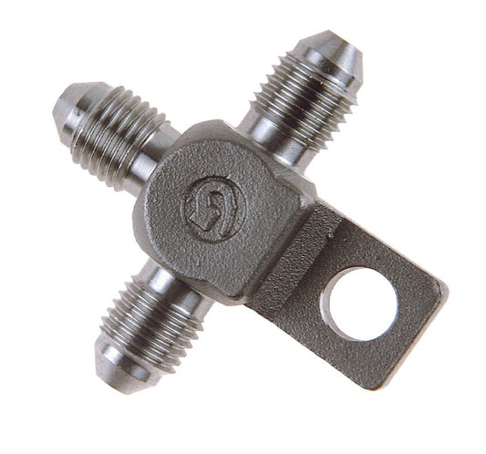GOODRIDGE BRAKELINE TEE FITTING WITH MOUNT FOR AN-03 HOSE STAINLESS-STEEL MALE 3x 3/8x24 JIC/UNF 5130-03C