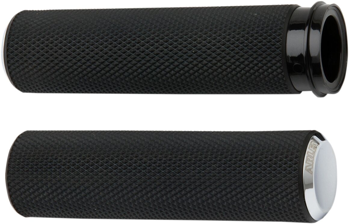ARLEN NESS GRIPS KNURLED FUSION THROTTLE BY CABLE CHROME 07-324