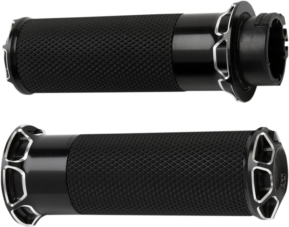 ARLEN NESS GRIPS BEVELED FUSION THROTTLE BY WIRE BLACK 07-329
