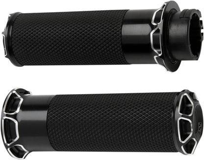 ARLEN NESS GRIPS BEVELED FUSION THROTTLE BY WIRE BLACK 07-329