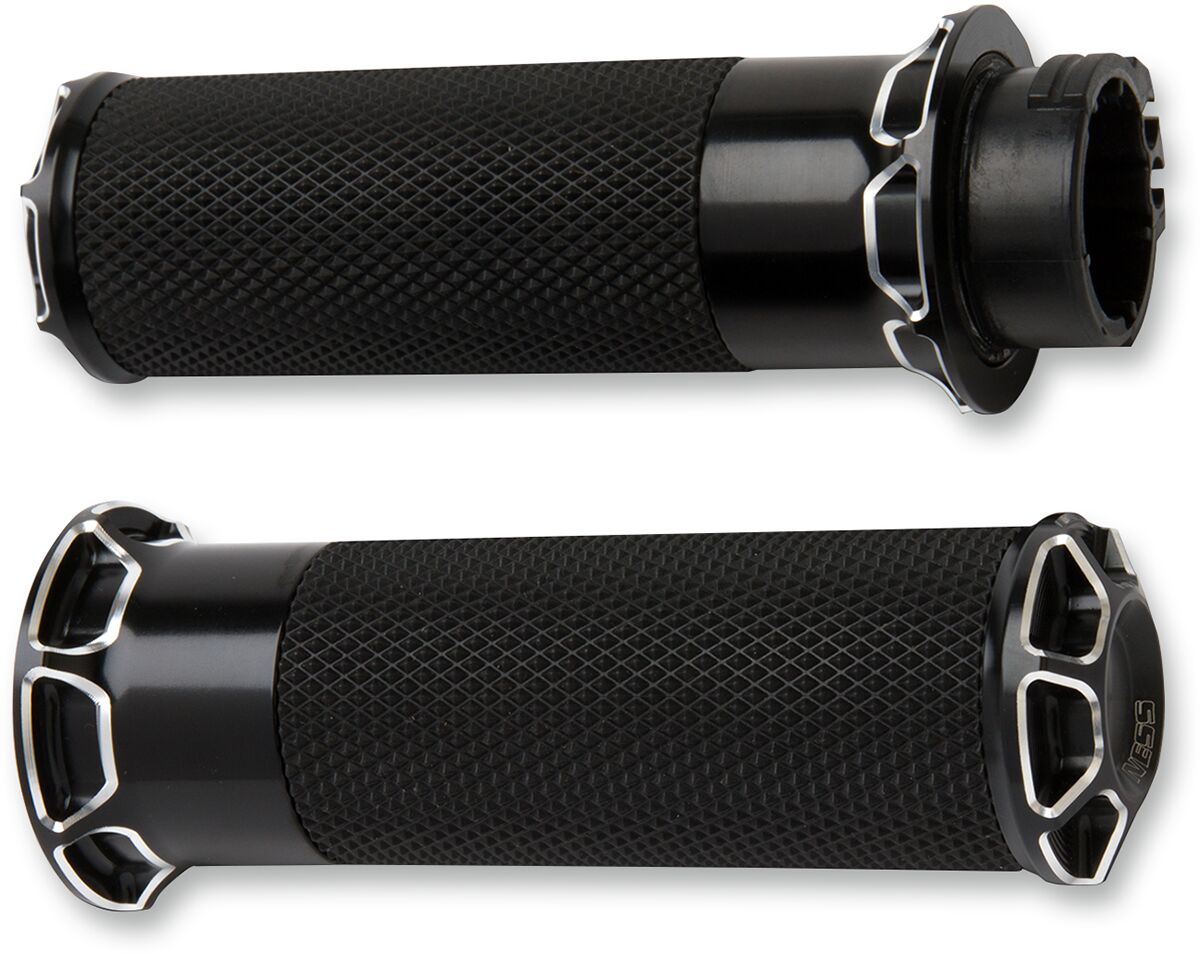 ARLEN NESS GRIPS BEVELED FUSION THROTTLE BY CABLE BLACK 07-331