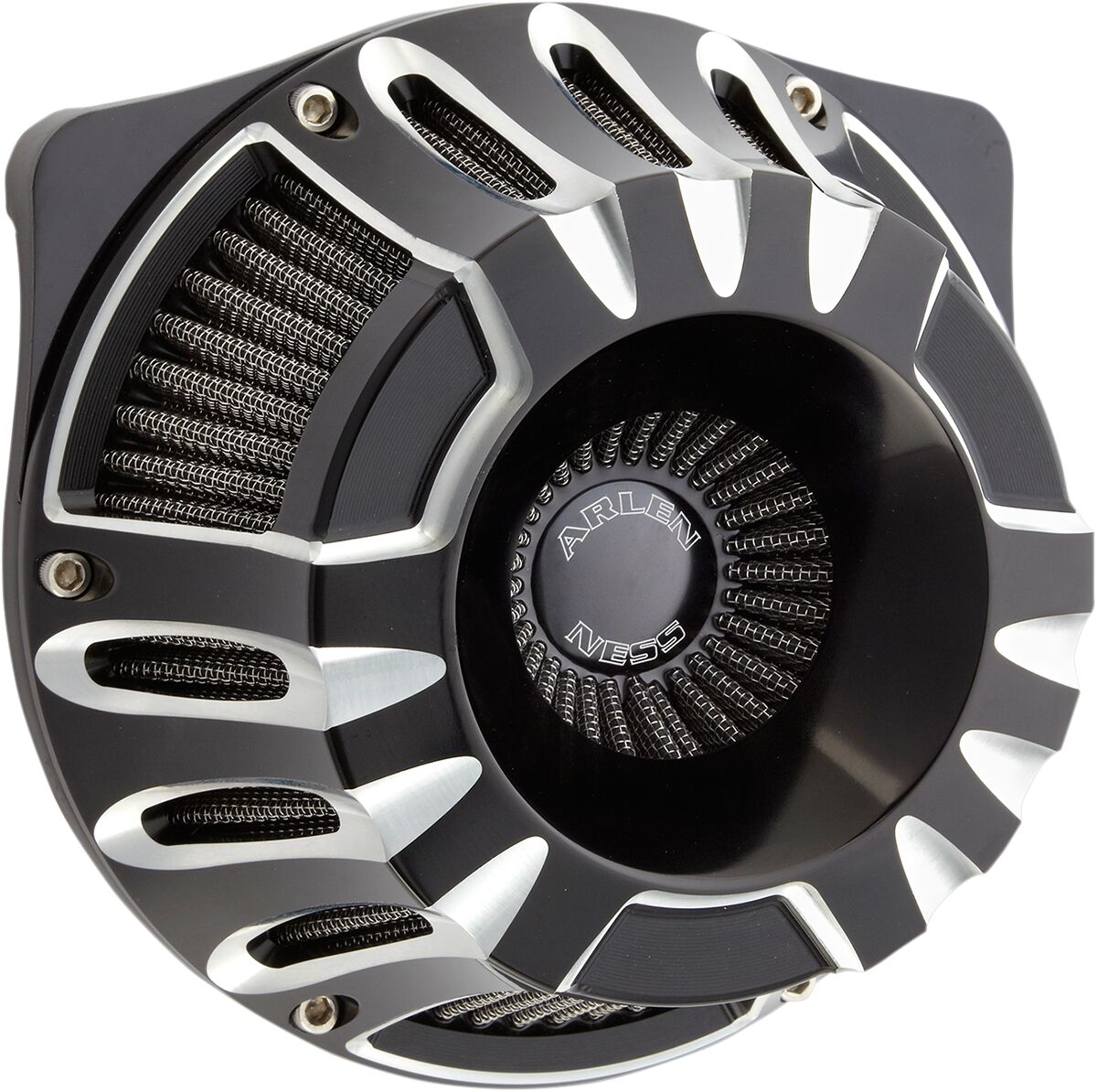 ARLEN NESS AIR CLEANER KIT INVERTED BIG SUCKER DEEP CUT BLACK 18-917