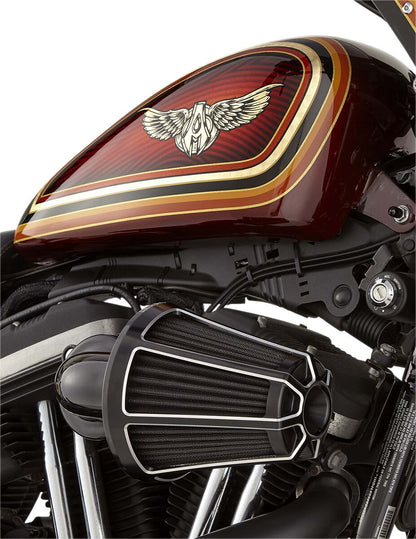ARLEN NESS AIR CLEANER KIT MONSTER SUCKER WITH COVER BEVELED BLACK 81-036