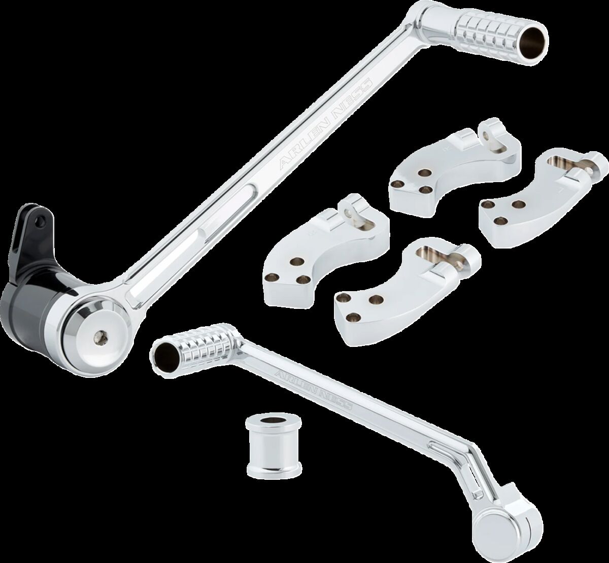 ARLEN NESS 4 Inch Extended Foot Control Kit - Chrome 410-037