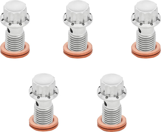 Arlen NESS Bolt Banjo 5-PK M12x1.25 Polished 12-PT DUAL F/R MC Softail 300-863