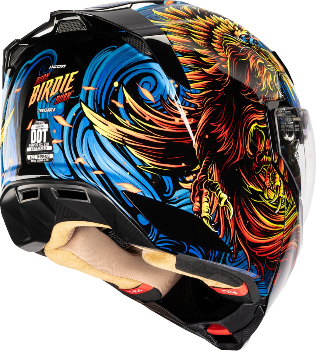 ICON HELMET THRESHOLD BURNBIRDIEBURN BLUE LG 0100-2724