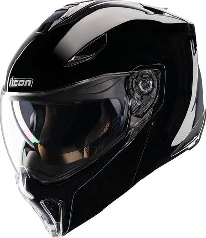 ICON HELMET THRESHOLD GLOSS BLACK LG 0100-2814