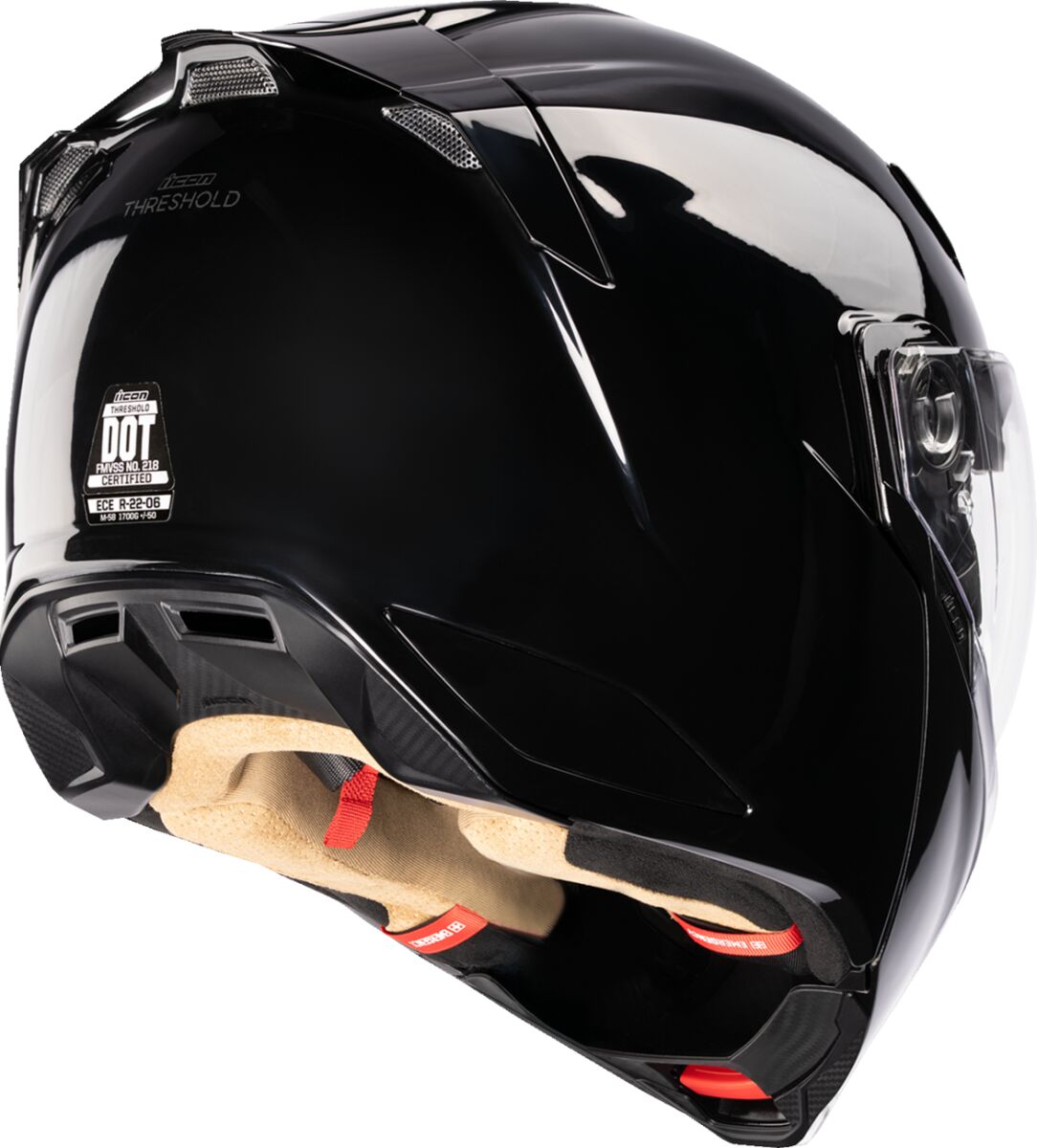 ICON HELMET THRESHOLD GLOSS BLACK 3X 0100-2817