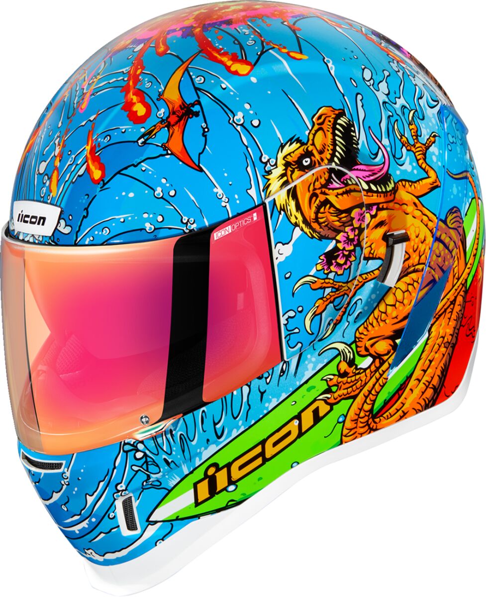 ICON HELMET AIRFORM DINO FURY BLUE 0101-14791