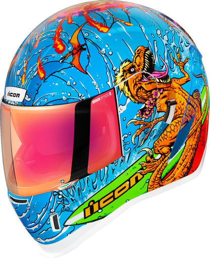 ICON HELMET AIRFORM DINO FURY BLUE 0101-14791