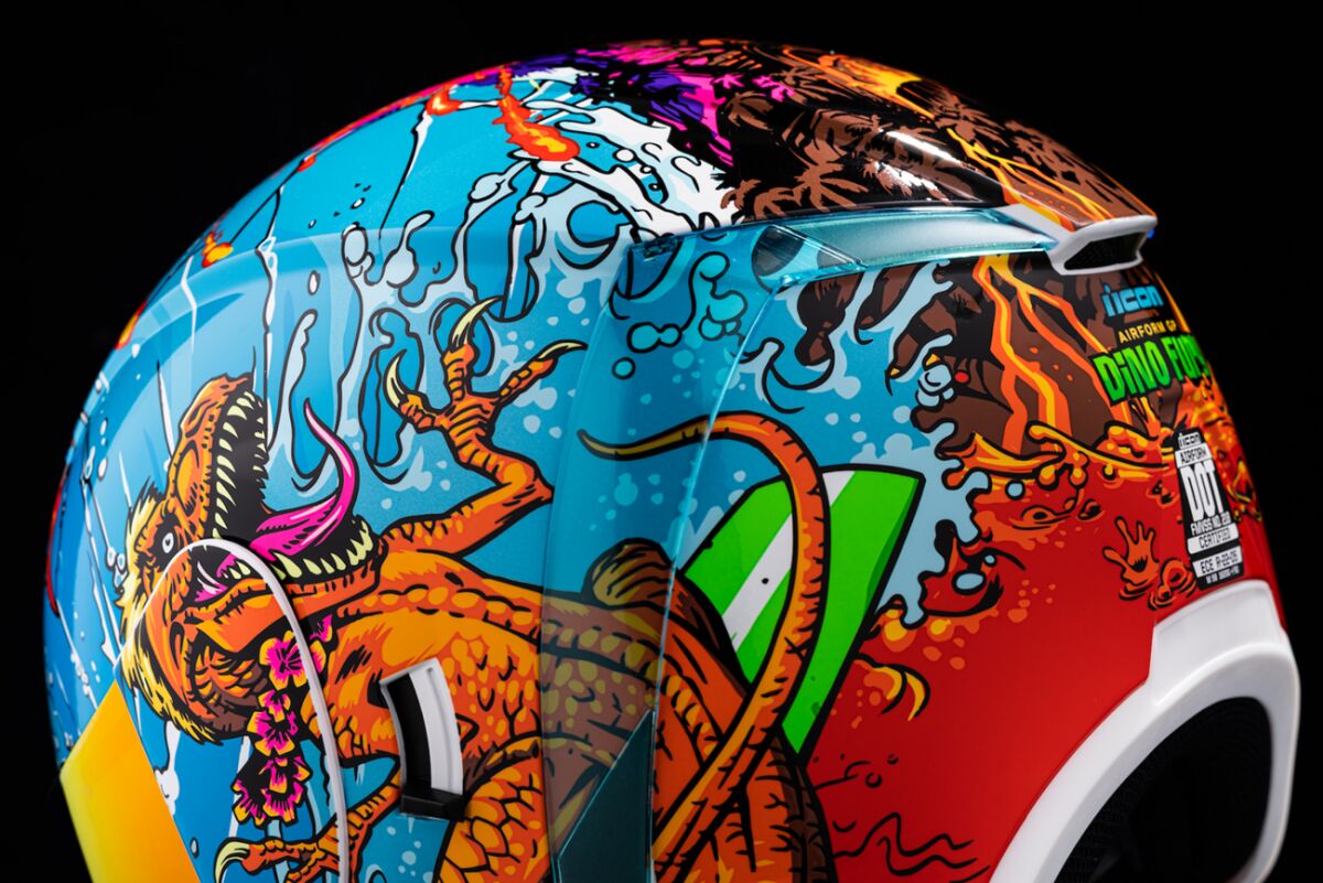 ICON HELMET AIRFORM DINO FURY BLUE 0101-14791