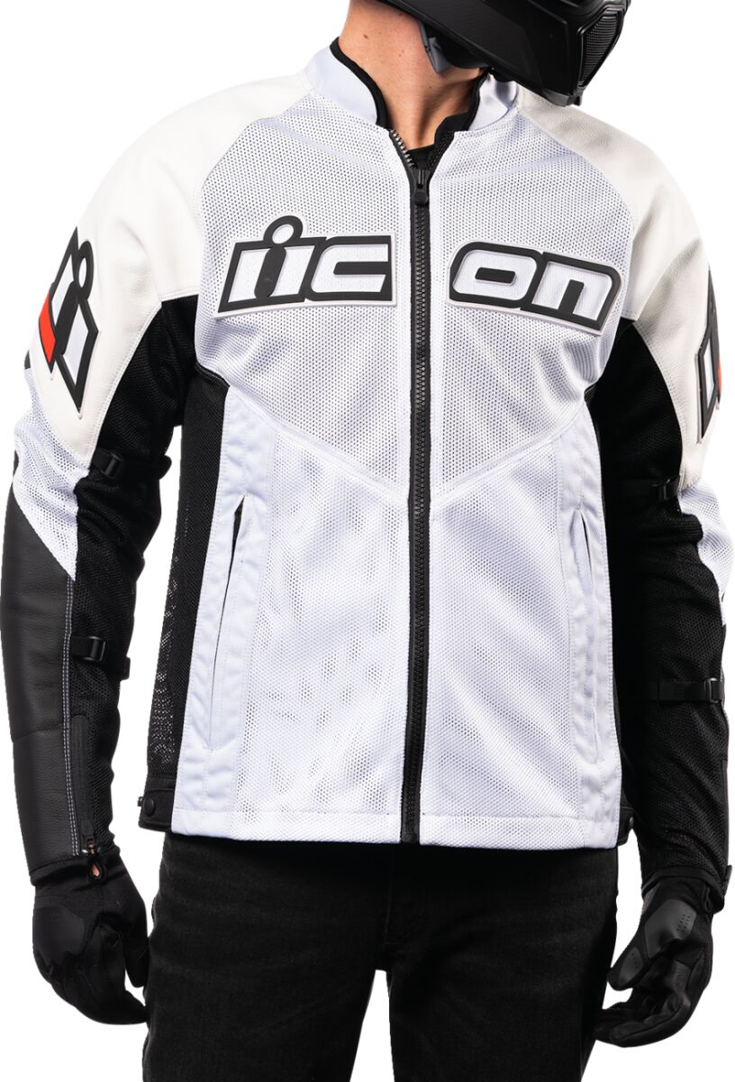 ICON JACKET MESH AF LEATHER CE WHIT 2810-3904