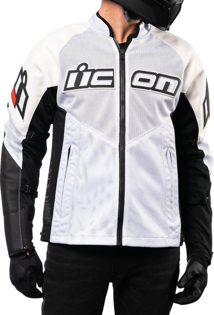 ICON JACKET MESH AF LEATHER CE WHIT 2810-3905