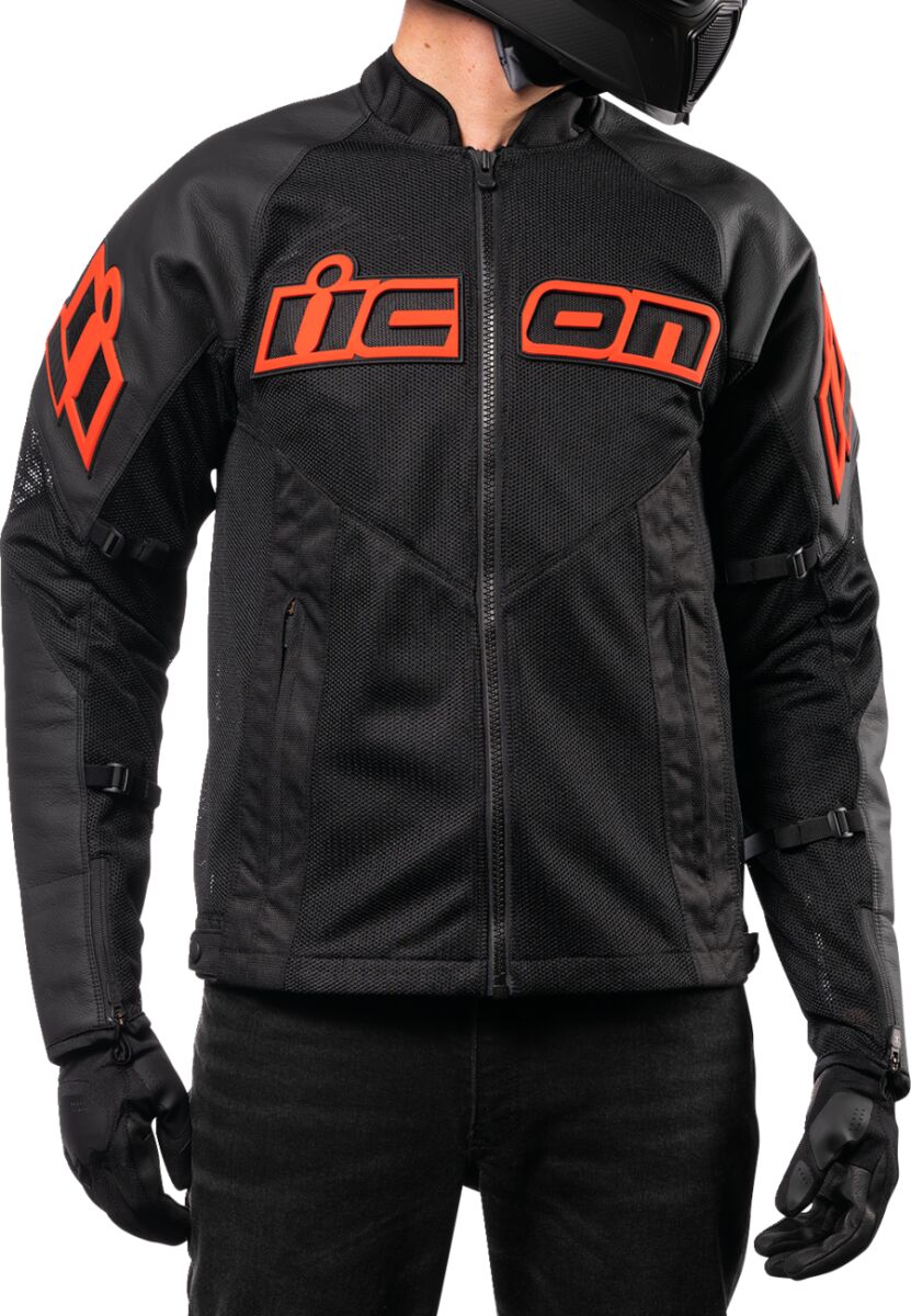 ICON JACKET MESH AF LEATHER CE RED 2810-3908