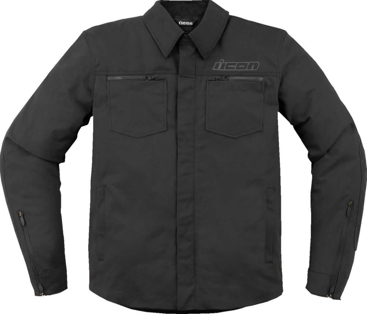 ICON Upstate Canvas CE Jacket - Black - Medium 2820-6236