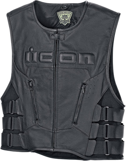 ICON REGULATOR D3O™ LEATHER VEST BLACK S/M 2830-0391
