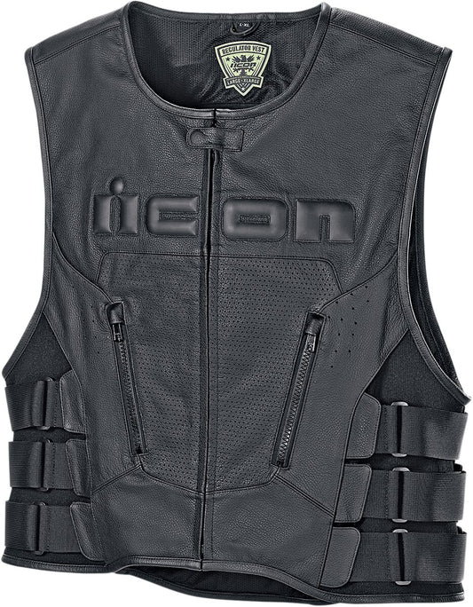 ICON Regulator D3O™ Leather VEST Black S/M 2830-0391