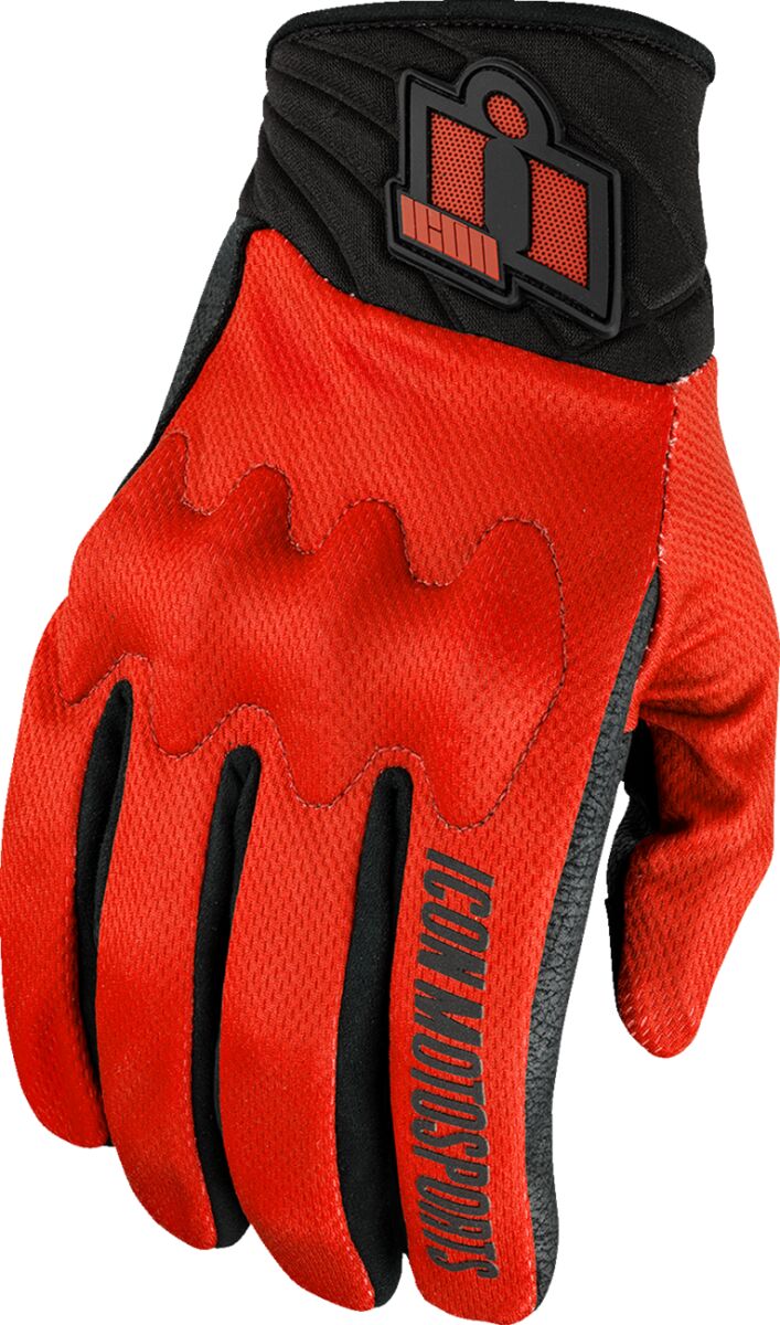 ICON GLOVE ANTHEM 3 RED LG 3301-4871