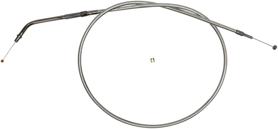 MAGNUM SHIELDING THROTTLE CABLE ALT-LENGTH SMOOTH END STYLE STERLING CHROMITE® II CHROME NATURE/CLEAR 333010