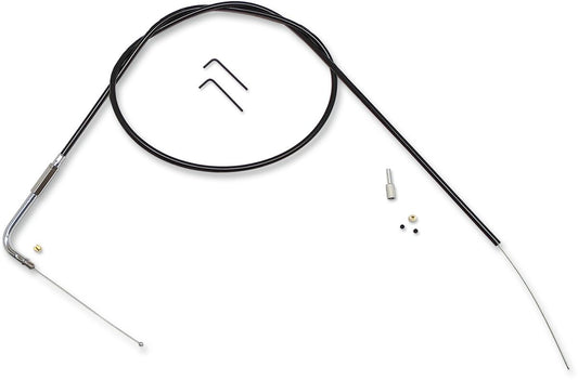 MAGNUM SHIELDING THROTTLE CABLE BUILD YOUR OWN (BYO) BLACK VINYL W/BLACK CHROME FITTINGS 493629