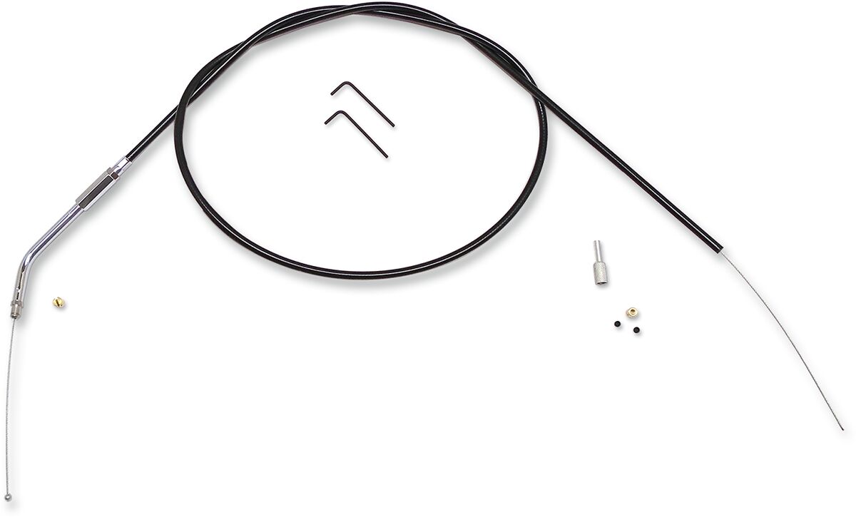 MAGNUM SHIELDING THROTTLE CABLE BUILD YOUR OWN (BYO) BLACK VINYL W/BLACK CHROME FITTINGS 493639