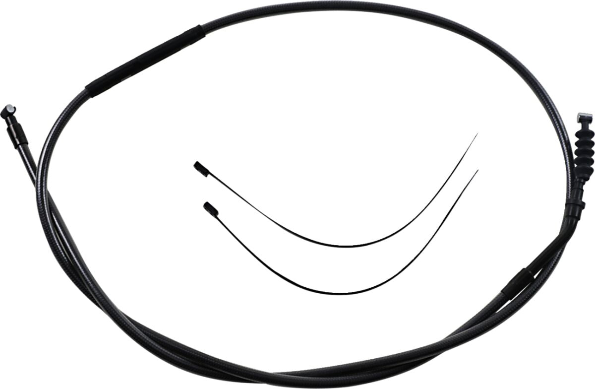 MAGNUM SHIELDING CLUTCH CABLE ALT-LENGTH REPLACEMENT BLACK PEARL CHROME BLACK/CLEAR 42304