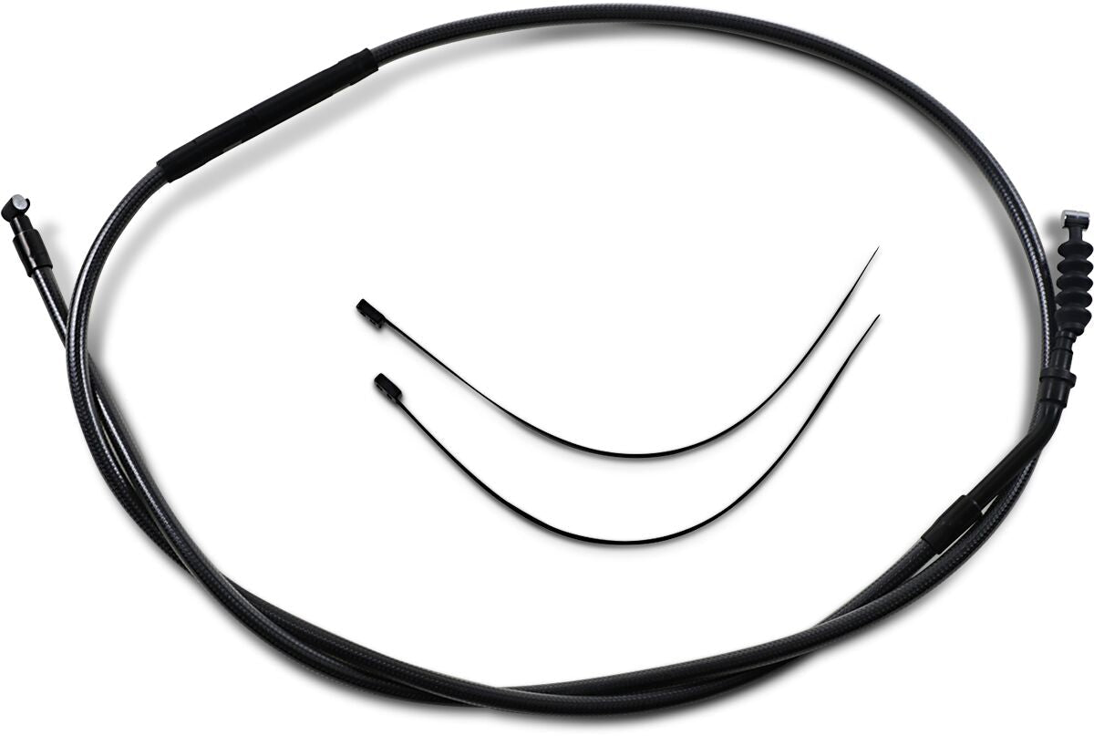 MAGNUM SHIELDING CLUTCH CABLE ALT-LENGTH REPLACEMENT BLACK PEARL CHROME BLACK/CLEAR 42304
