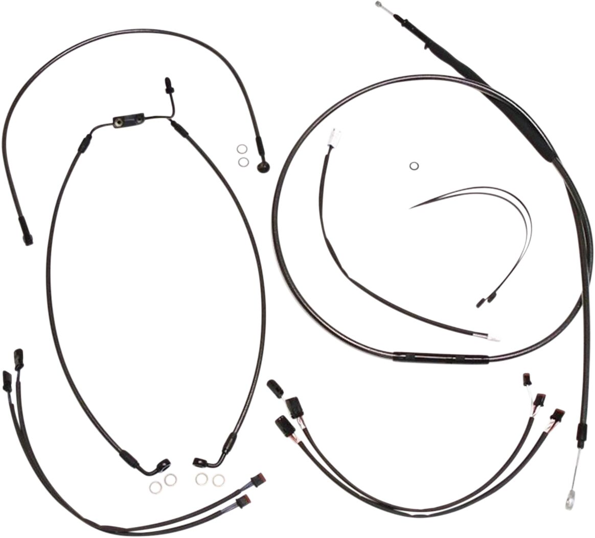 MAGNUM SHIELDING HANDLEBAR INSTALLATION KIT DESIGNER BLACK PEARL CHROME BLACK/CLEAR 487901