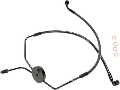 MAGNUM SHIELDING BRAKE LINE FRONT LOWER DUAL DISC NON-ABS DESIGNER CHROME BLACK 47005