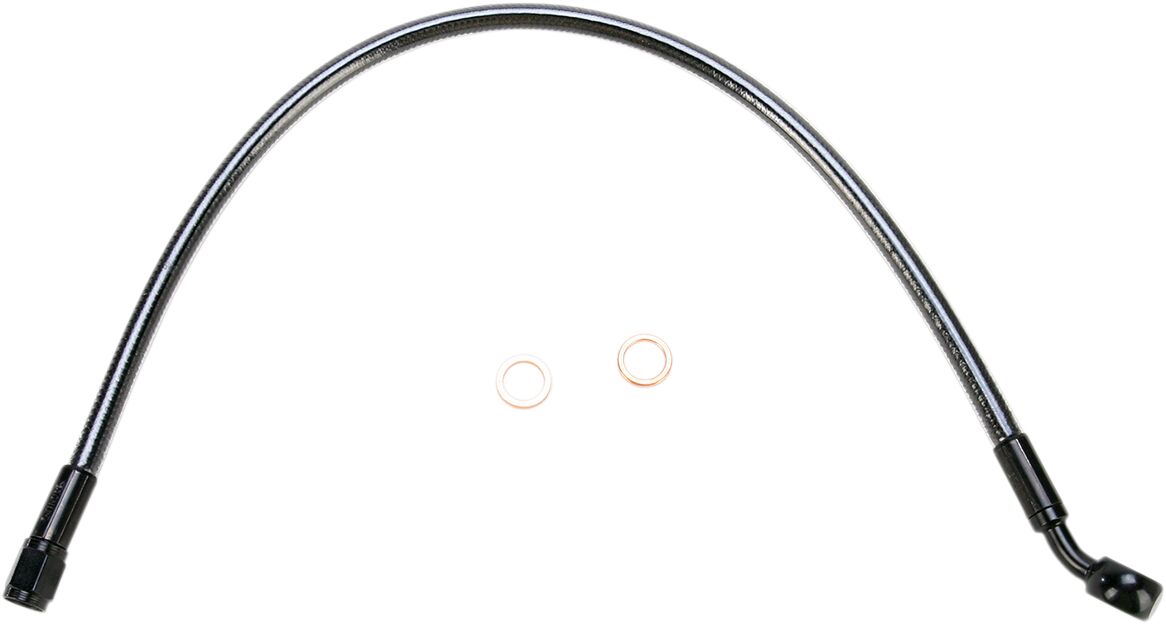 MAGNUM SHIELDING BRAKE LINE UPPER DUAL DISC NON-ABS DESIGNER CHROME BLACK 47117