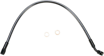 MAGNUM SHIELDING BRAKE LINE UPPER DUAL DISC NON-ABS DESIGNER CHROME BLACK 47117