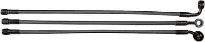 MAGNUM SHIELDING BRAKE LINE UPPER DUAL DISC NON-ABS DESIGNER CHROME BLACK 47117