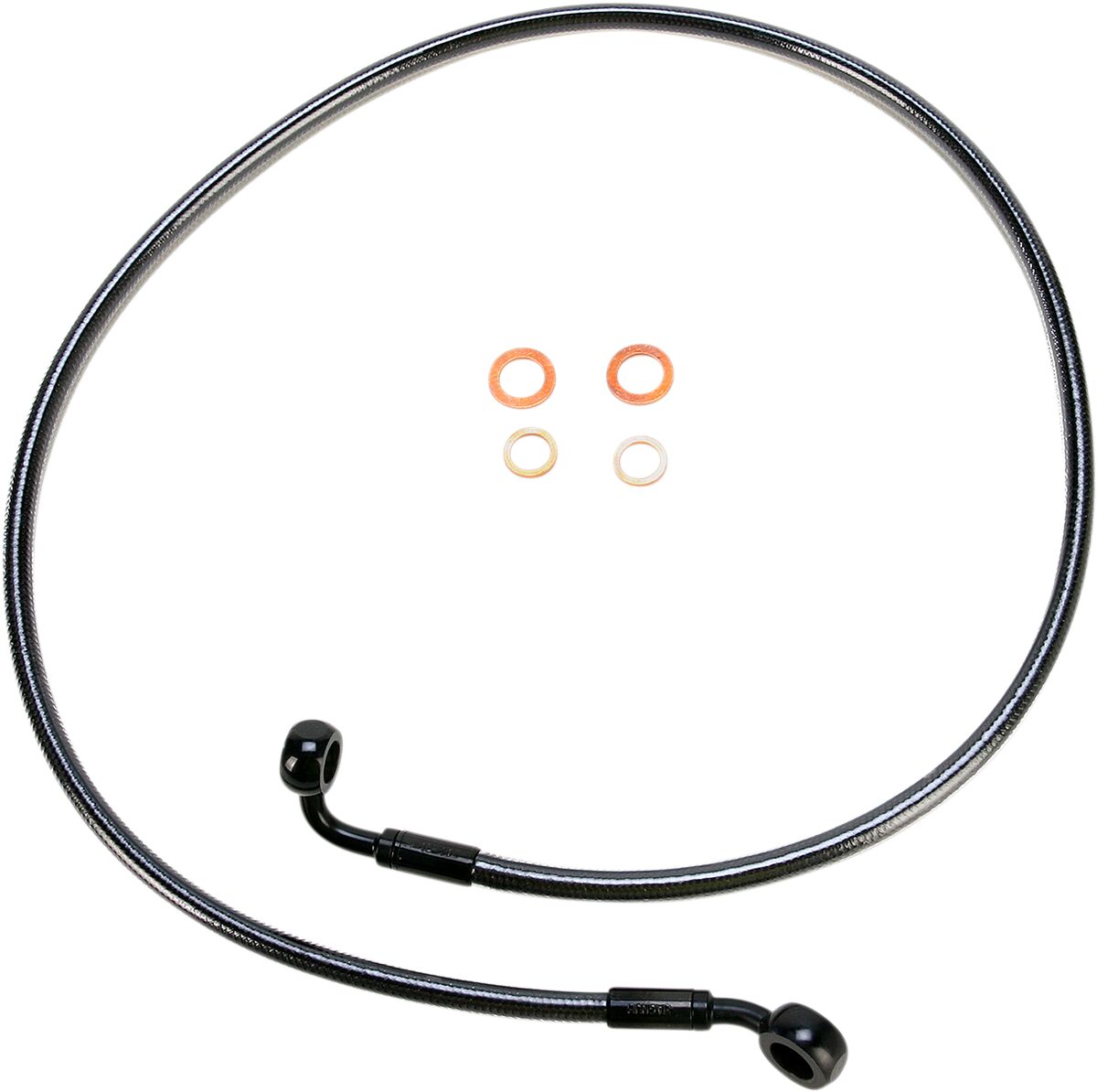 MAGNUM SHIELDING BRAKE LINE SINGLE DISC E-Z ALIGN CHROME BLACK 46144SW