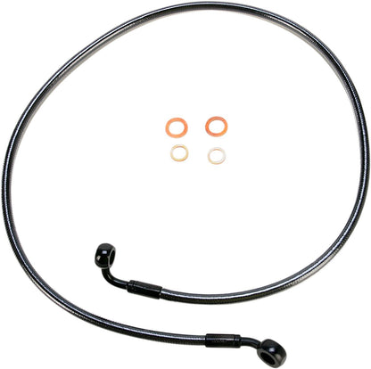 MAGNUM SHIELDING BRAKE LINE SINGLE DISC E-Z ALIGN CHROME BLACK 46144SW