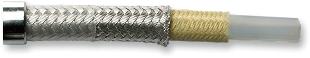 MAGNUM SHIELDING BRAKE LINE SINGLE DISC E-Z ALIGN CHROME BLACK 46144SW