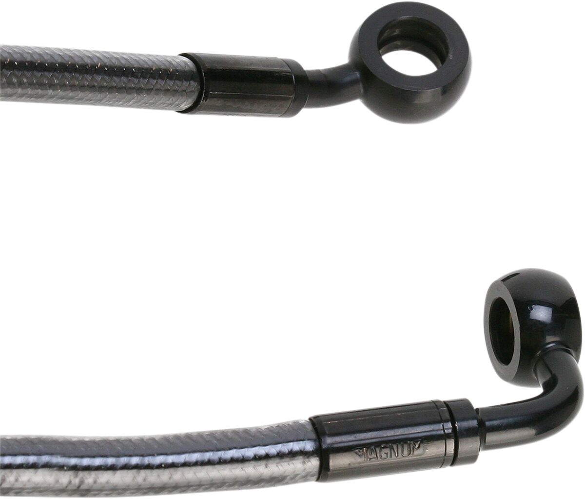 MAGNUM SHIELDING BRAKE LINE SINGLE DISC E-Z ALIGN CHROME BLACK 46144SW