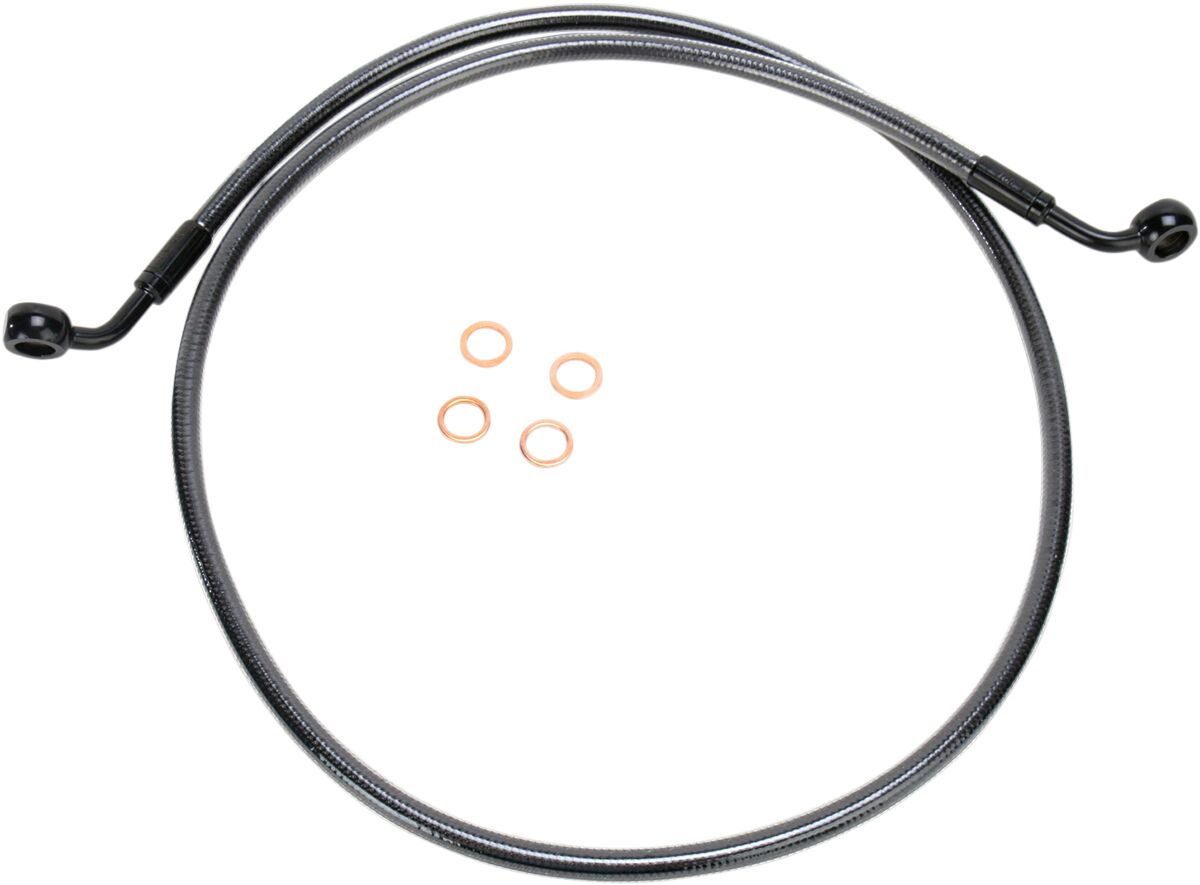 MAGNUM SHIELDING BRAKE LINE SINGLE DISC E-Z ALIGN CHROME BLACK 46642SW