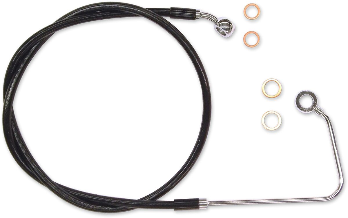 MAGNUM SHIELDING BRAKE LINE KIT ABS UPPER FRONT E-Z ALIGN XR 34" LENGTH BLACK PEARL BRAIDED SBC1407-30