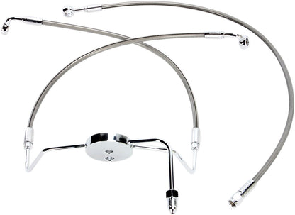 MAGNUM SHIELDING BRAKE LINE KIT DUAL DISC NON-ABS E-Z ALIGN XR POLISHED CHROME BRAIDED 29" SSC1305-29
