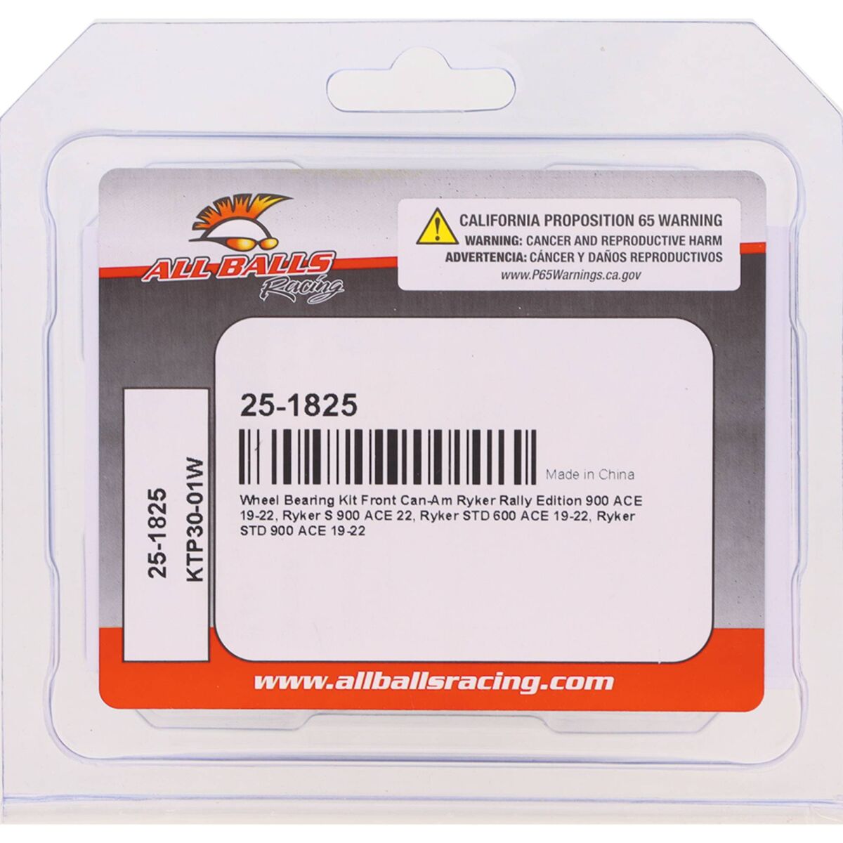 ALL BALLS BEARING KIT WHEEL CAN-AM 25-1825