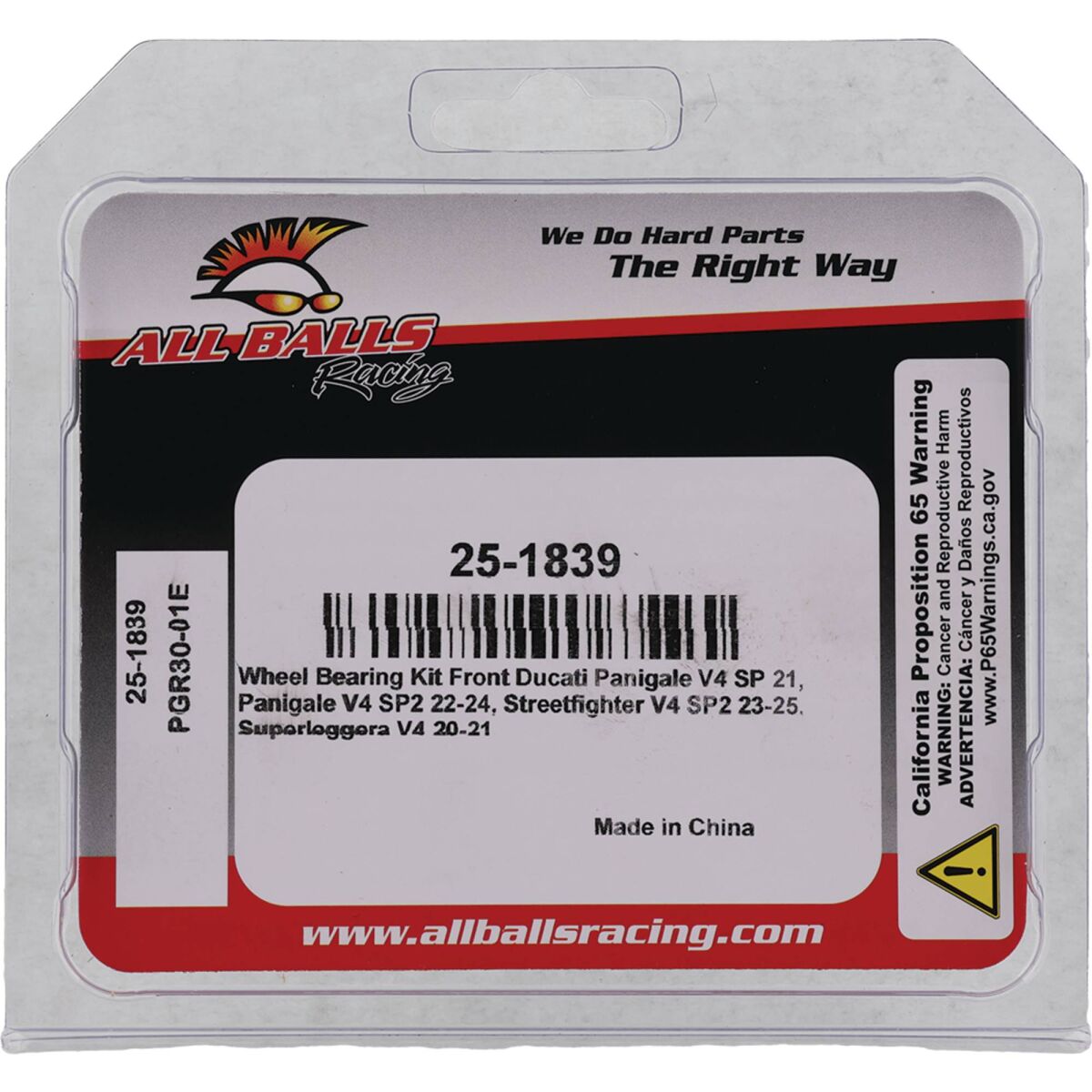 ALL BALLS BEARING KIT WHEEL DUC 25-1839