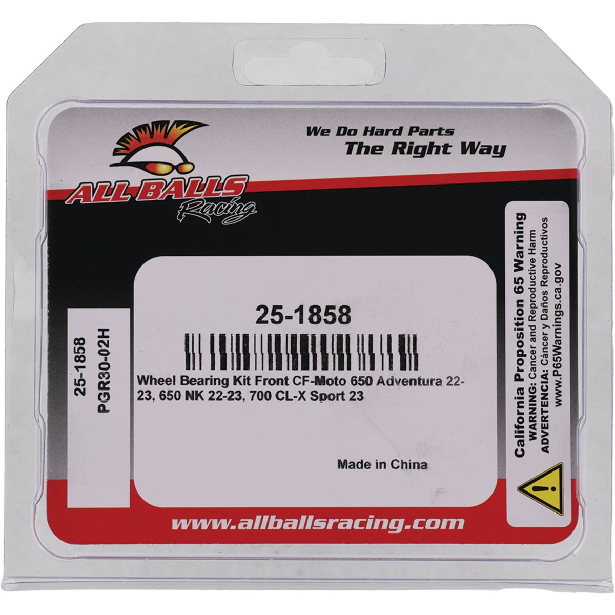 ALL BALLS BEARING KIT WHEEL CF MOTO 25-1858