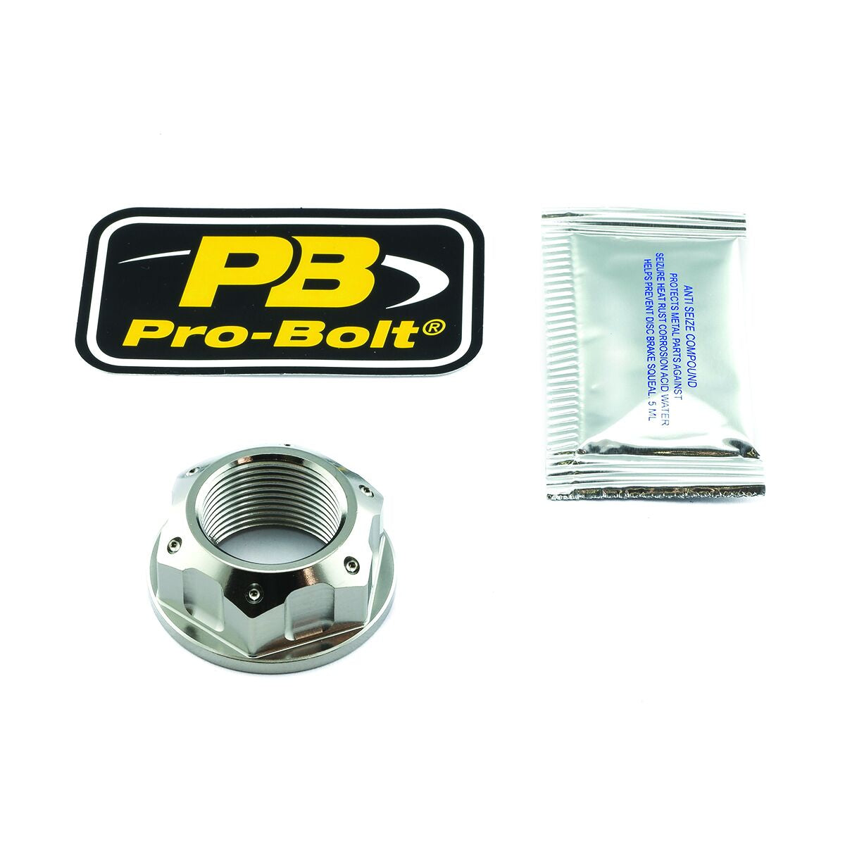 PRO BOLT Titanium Flanged Axle Nut M25x(1.50mm) Swingarm Pivot Natural TINUT25150003Z3