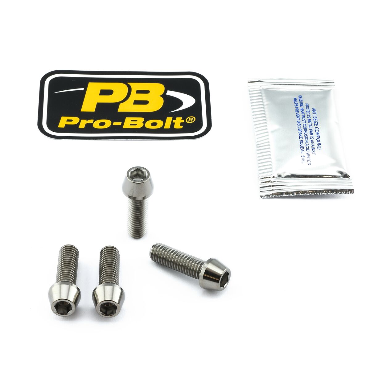 PRO BOLT Titanium Front Axle Pinch Bolt Kit Natural TIFAPINCH230