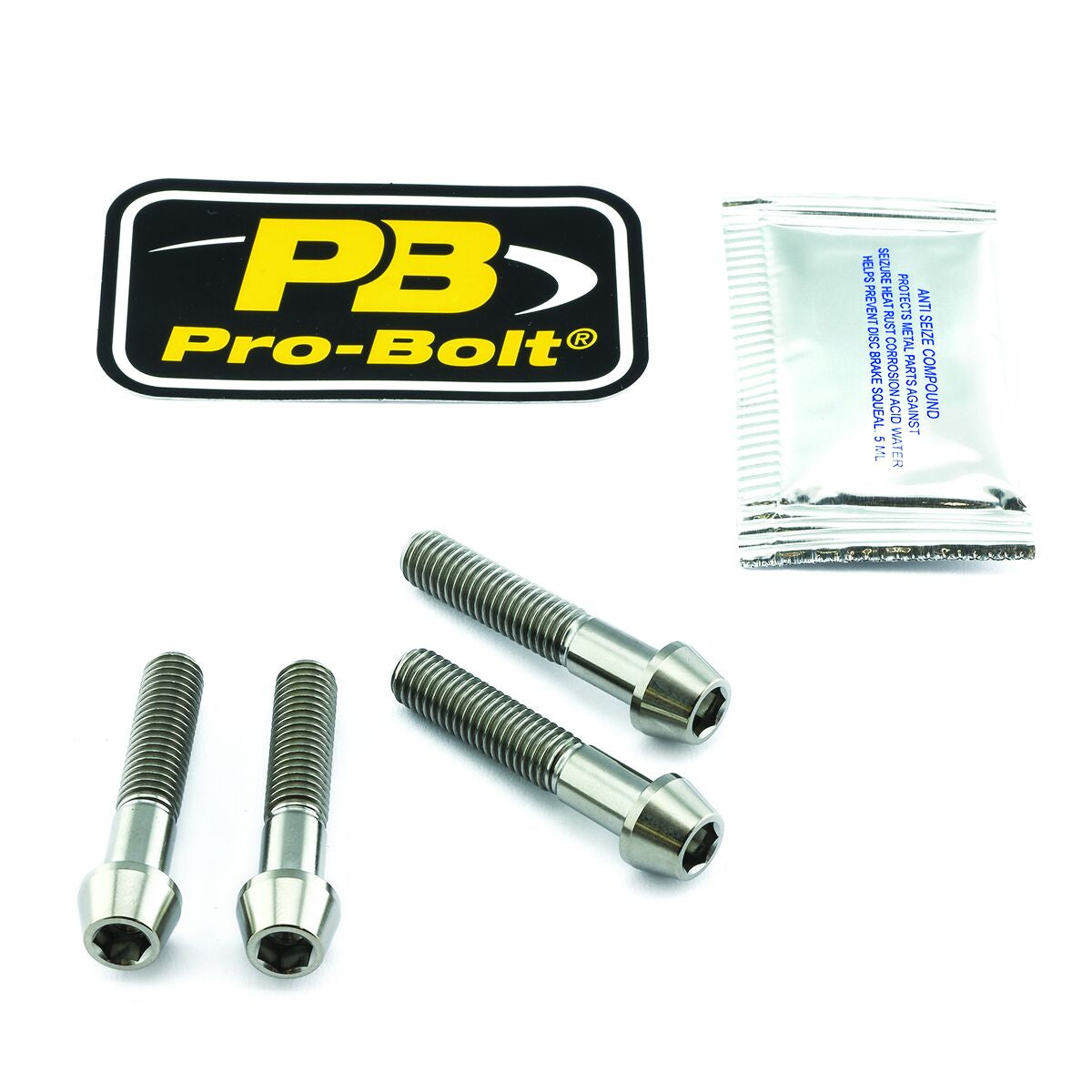 PRO BOLT Titanium Front Axle Pinch Bolt Kit Natural TIFAPINCH80