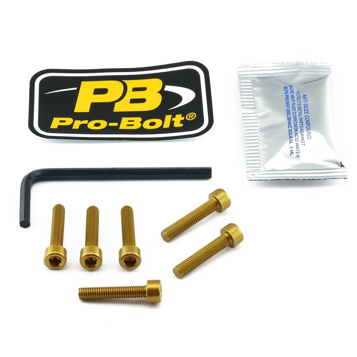 PRO BOLT BOLT KIT FUEL CAP GOLD TBMWG