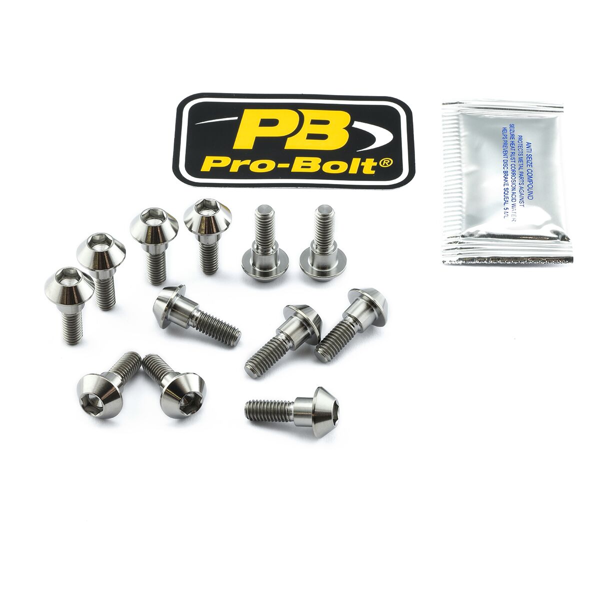 PRO BOLT BRAKE ROTOR BOLT KIT TITANIUM TI12DISCR1R6