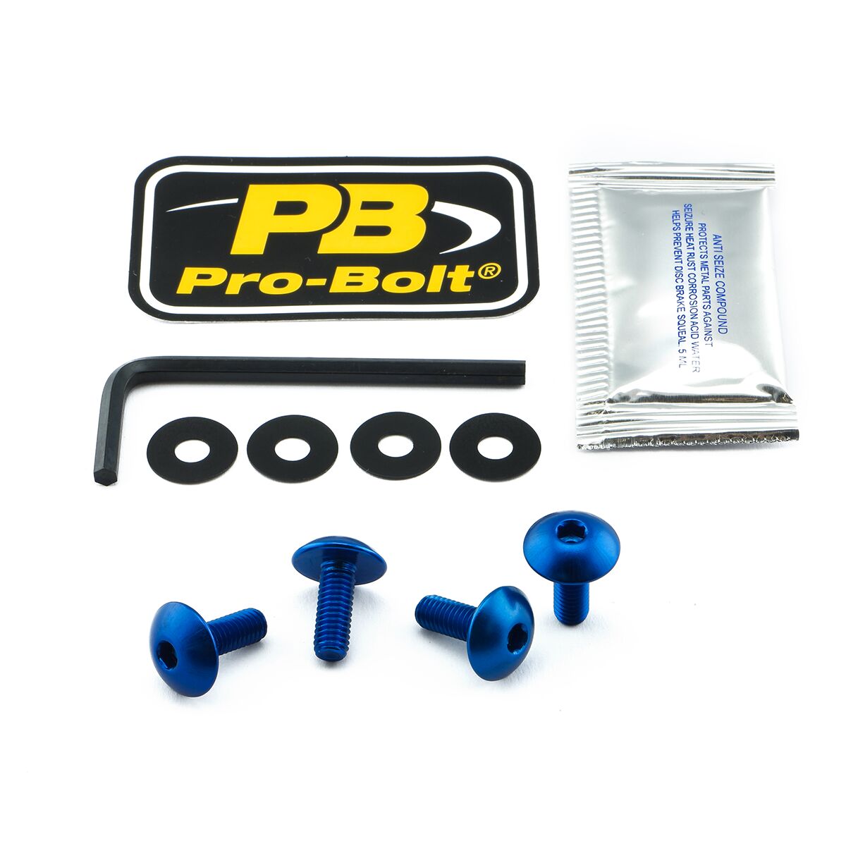 PRO BOLT BOLT KIT LIC PLATE M6X16 BLUE NPLATE30B